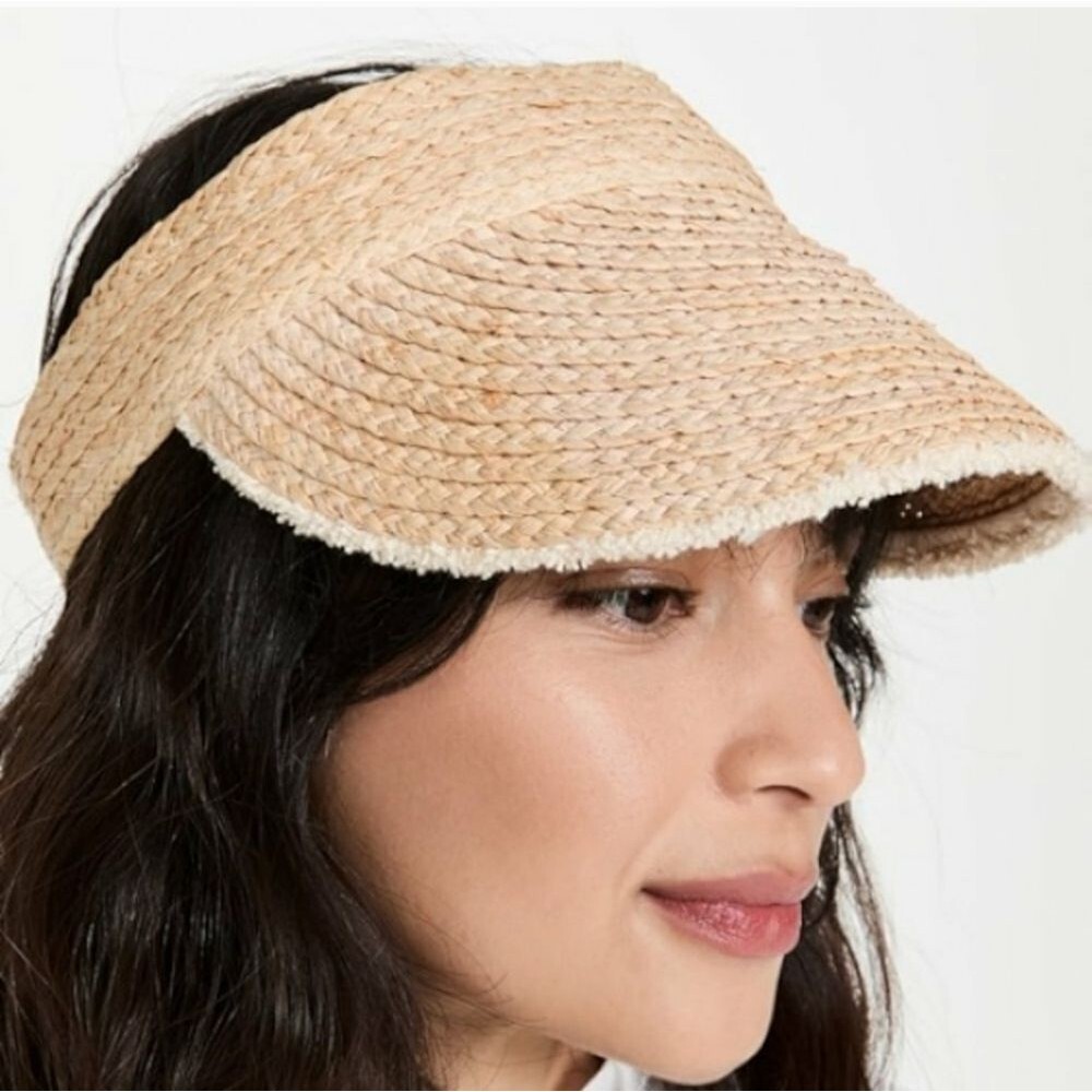 Hat Attack Pocket Visor Woven Rafia Adjustable Women's One Size Natural Summer